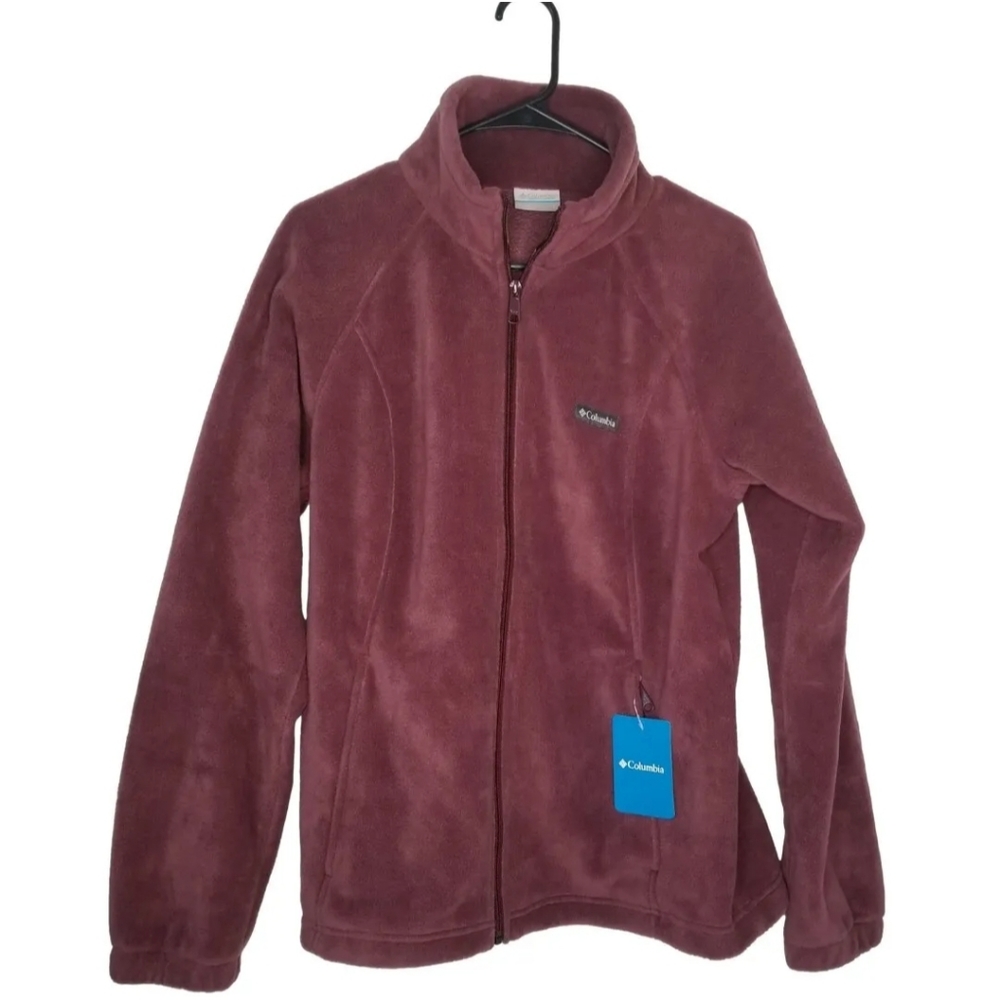 Columbia Women's Burgundy Benton Springs Full Zip Fleece Jacket Size Large - Picture 1 of 8